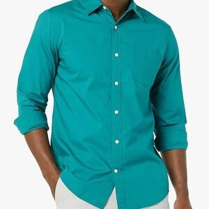 Men's Deep Teal Button-Up Shirt